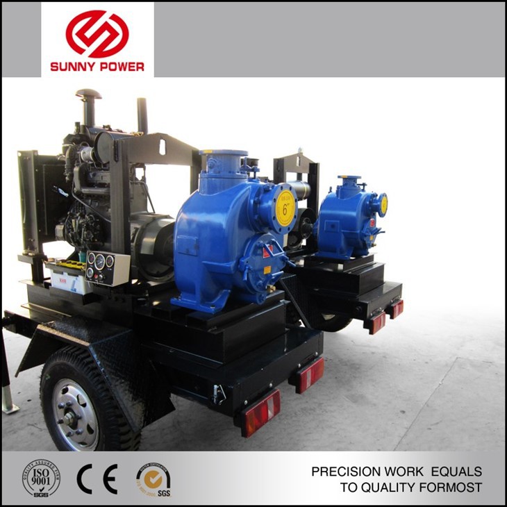 diesel wastewater pump with trailer